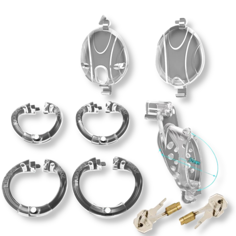 Cage de chasteté plastique crystal surrender