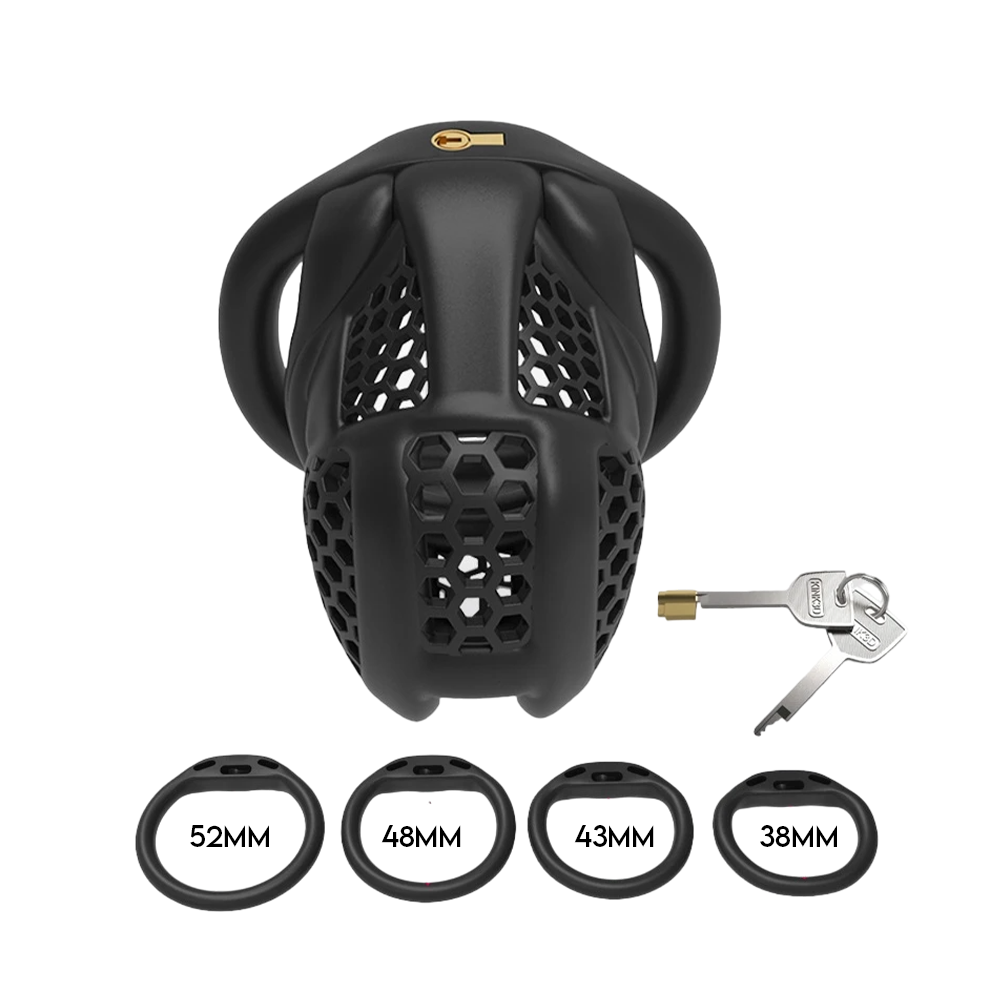 Cage de chasteté plastique - Nid d'abeille noir