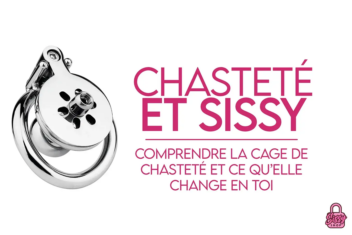 Gros plan sur une cage de chasteté en acier inoxydable poli pour comprendre les effets de la chasteté sissy sur la transformation.