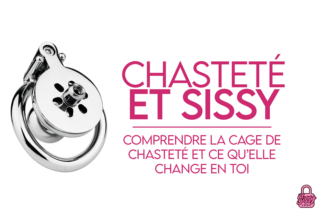 Gros plan sur une cage de chasteté en acier inoxydable poli pour comprendre les effets de la chasteté sissy sur la transformation.