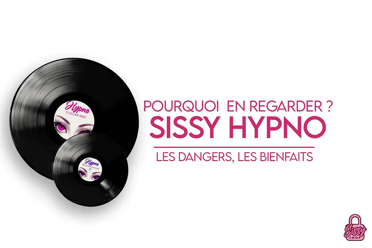 Disques vinyles Sissy Hypno pour illustrer l'article sur les bienfaits et les dangers de l'hypnose de féminisation sissy.