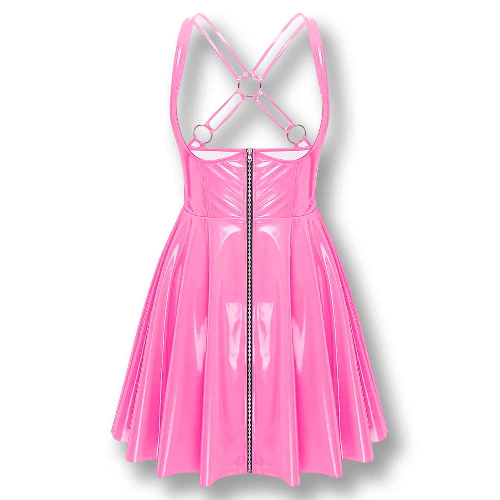 Robe patineuse Wetlook en PU