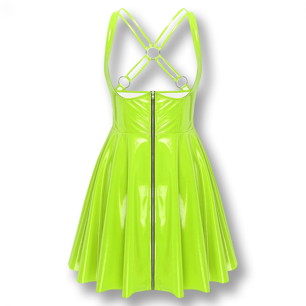 Robe patineuse Wetlook en PU