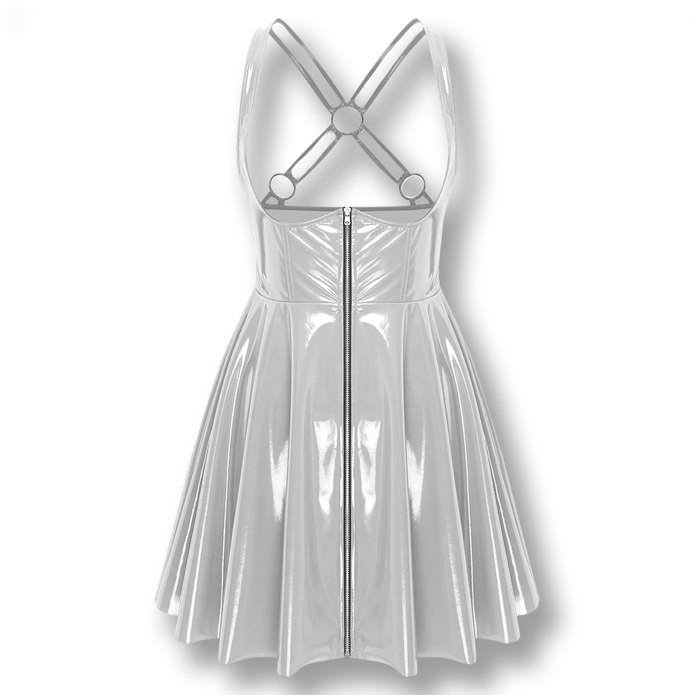 Robe patineuse Wetlook en PU