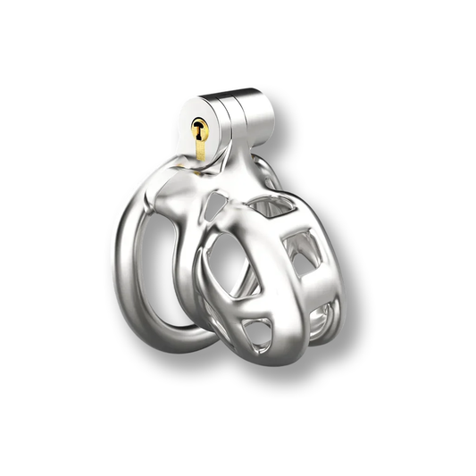 Cage de chasteté métal python - Anneau Flat