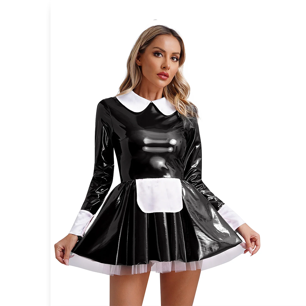 Robe en latex maid - Cosplay Sissy