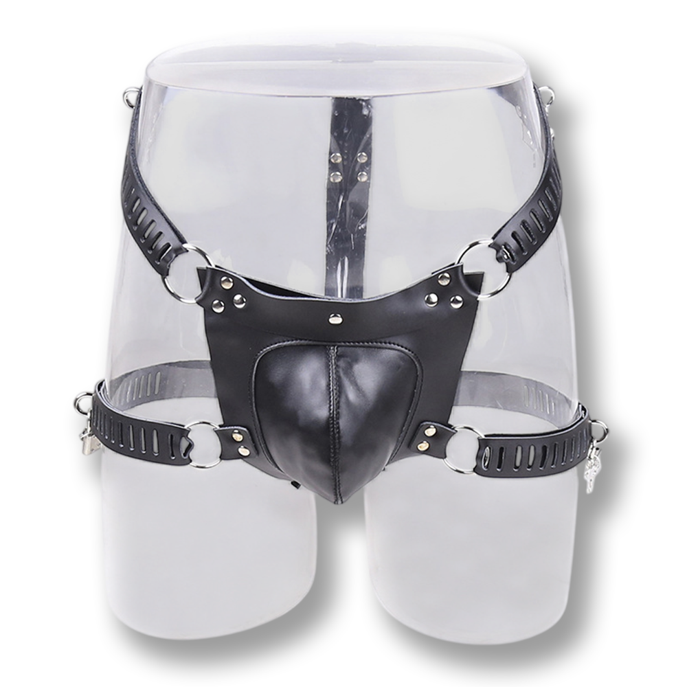Ceinture de chasteté complète en cuir synthétique