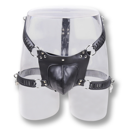 Ceinture de chasteté complète en cuir synthétique