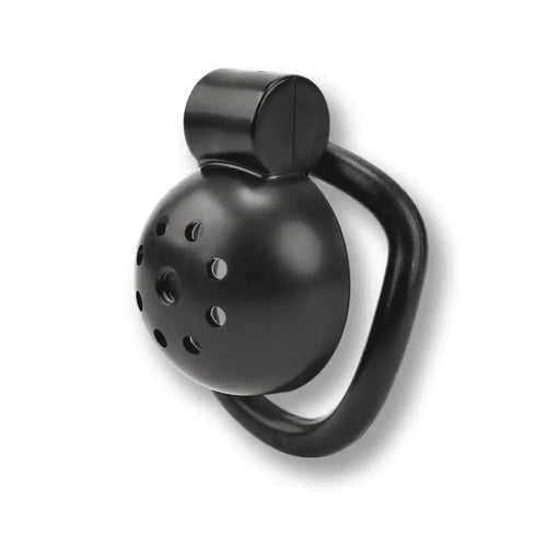 Cage de chasteté noire en silicone avec anneau de maintien, pour sissification et soumission sexuelle sur Sissyshop