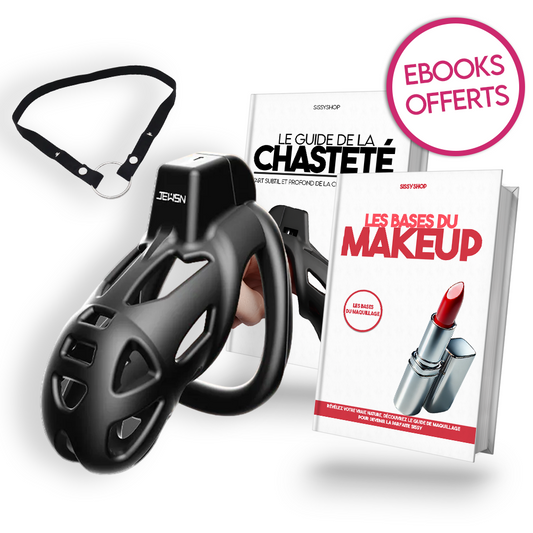 Pack rentrée Premium – Cage de chasteté Plastique+ Ceinture + 2 eBooks offerts