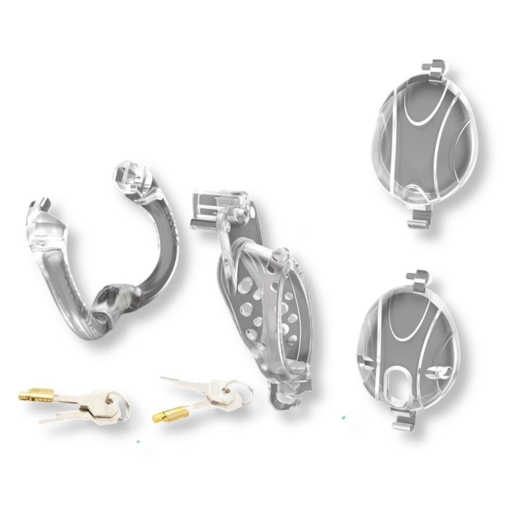 Cage de chasteté plastique crystal surrender