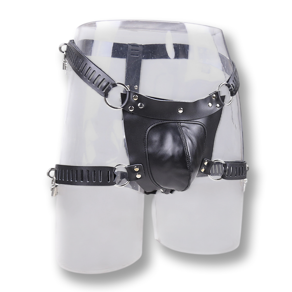 Ceinture de chasteté complète en cuir synthétique