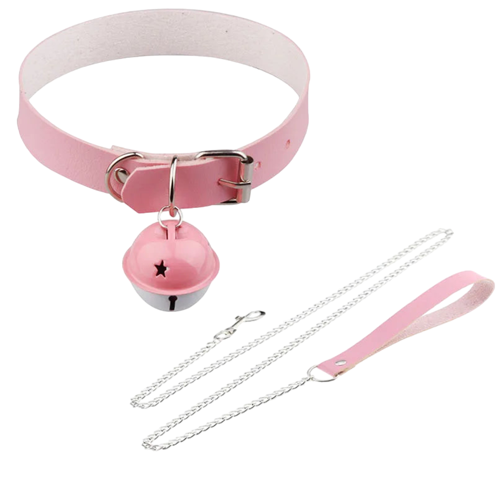 Collier bdsm clochette avec laisse | Petplay | SissyShop