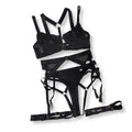Ensemble lingerie rouge à sangles sexy