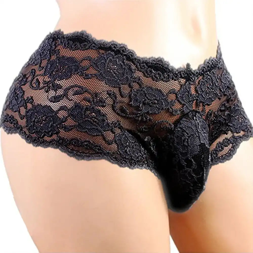 Sous-vêtement en dentelle noire pour sissification et féminisation, idéal pour le fétichisme et la soumission sexuelle sur Sissyshop