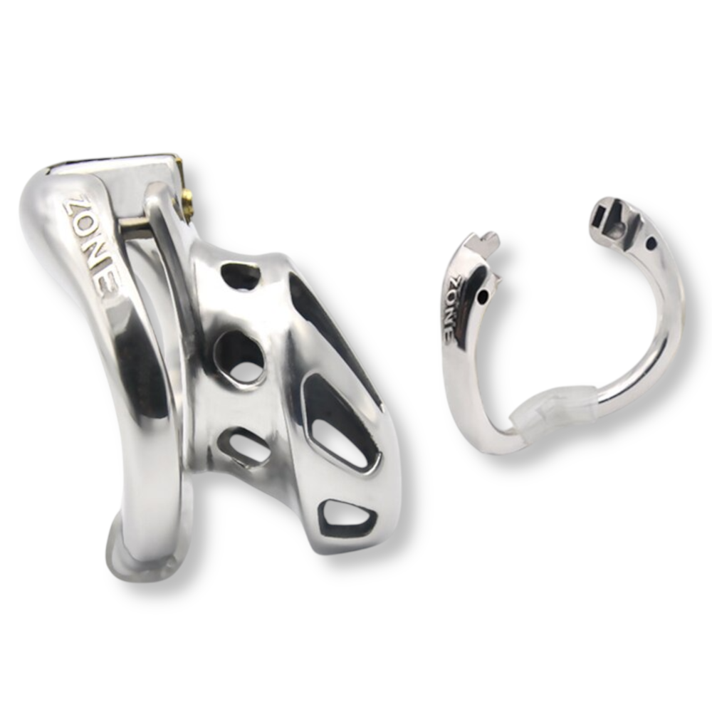 Cage de chasteté acier courte avec serrure intégrée