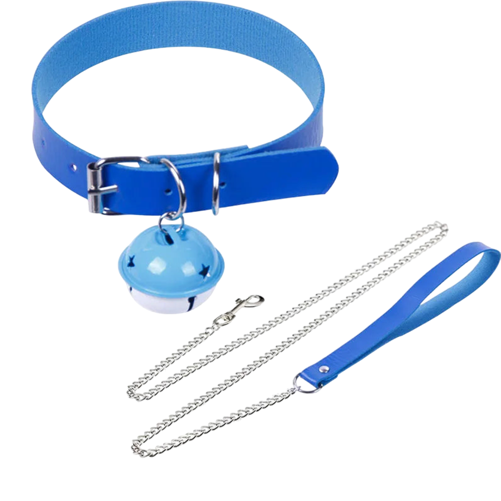 Collier bdsm clochette avec laisse | Petplay | SissyShop