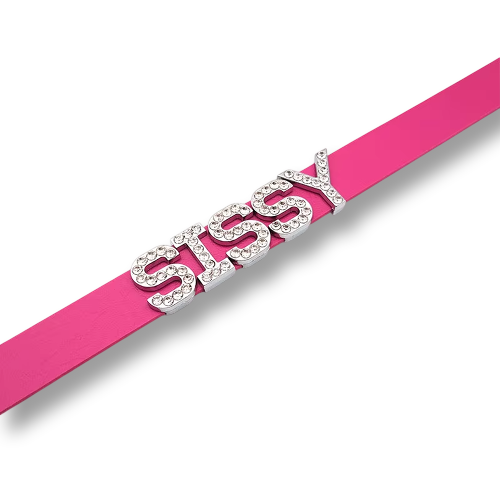 Choker Sissy en cuir et strass
