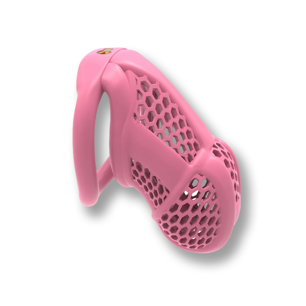 Cage de chasteté plastique - Nid d'abeille rose