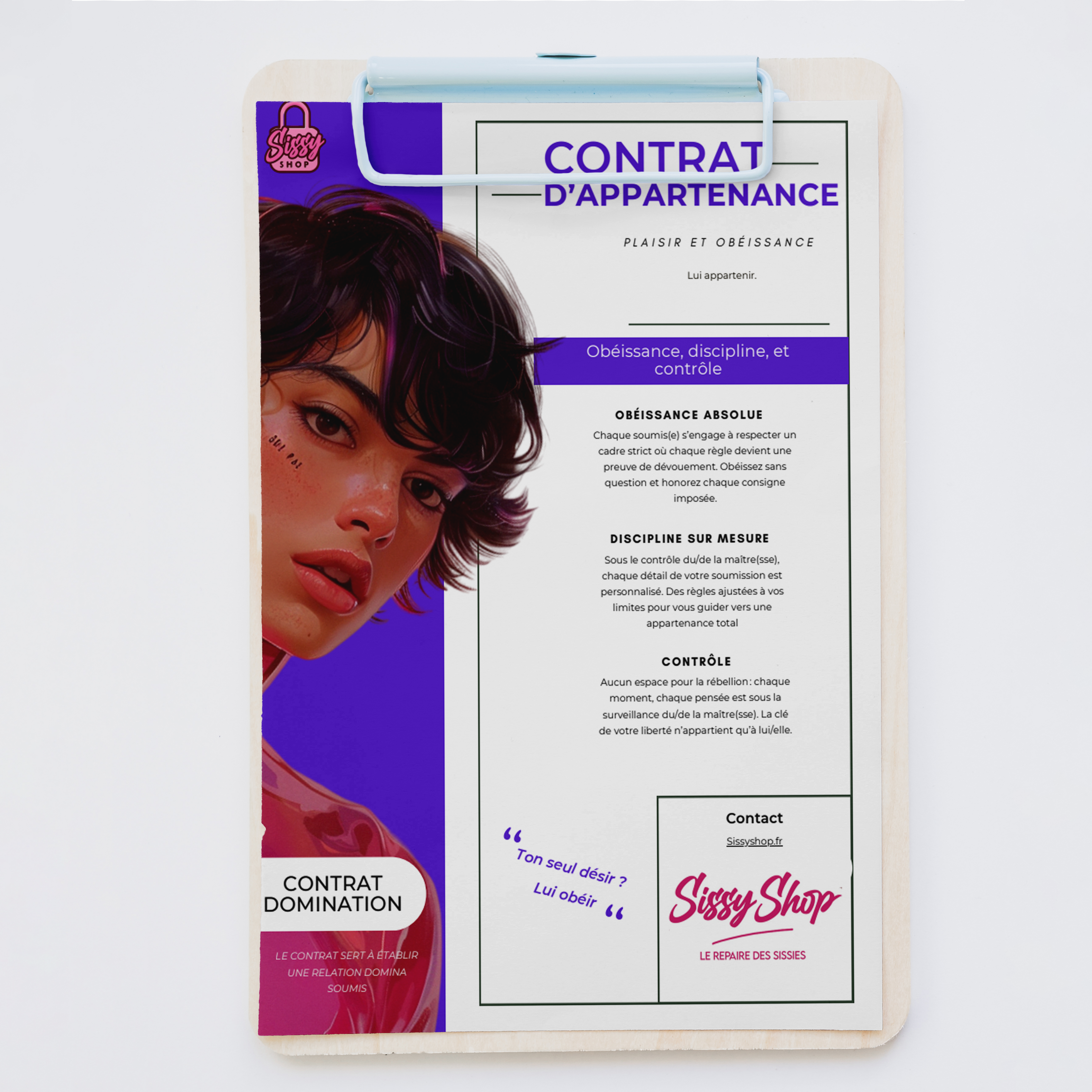 Contrat d’appartenance - Contrat soumis SissyShop (PDF, 18 pages)