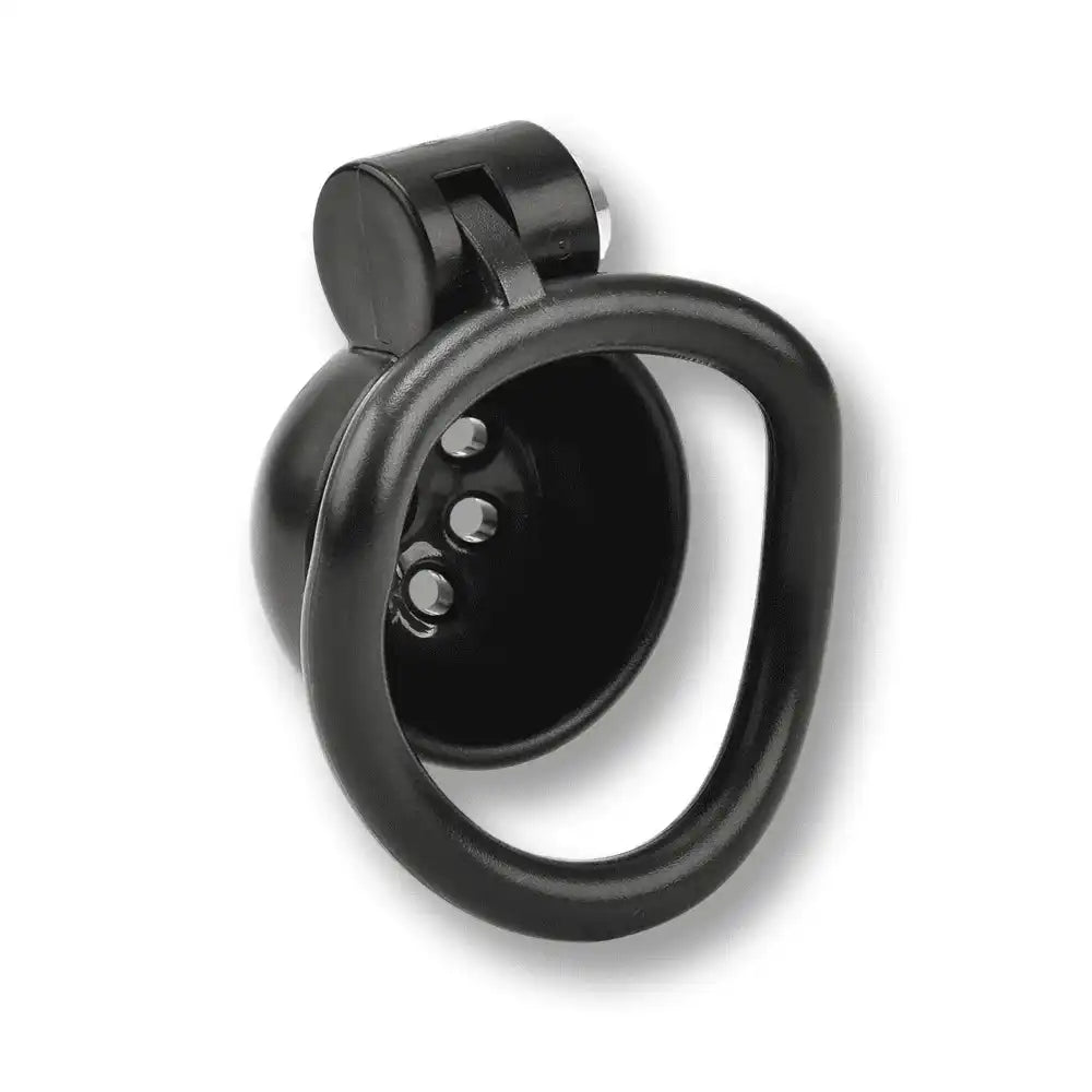 Cage de chasteté noire en silicone pour sissification et soumission sexuelle, design ergonomique avec anneau de maintien sur Sissyshop