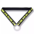 Ceinture de chasteté noire et jaune fluo The Way One en version double maintien simple, un harnais élastique réglable pour sécuriser votre cage de chasteté sur la boutique sissyshop.