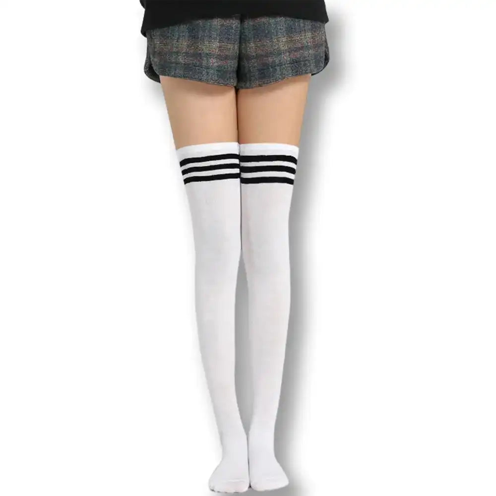 Collants blancs à rayures noires pour sissification et crossdressing, parfaits pour la féminisation sur Sissyshop