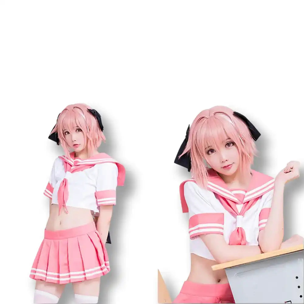 Tenue de sissification rose et blanche en coton, idéale pour la féminisation et le crossdressing, sur Sissyshop
