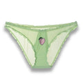 Culotte en dentelle vert clair avec pêche brodée, idéale pour la sissification et le fétichisme, sur Sissyshop