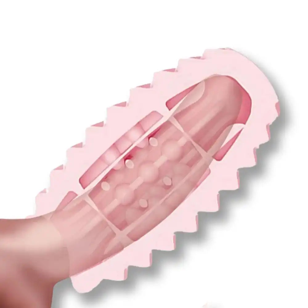 Plug anal rose en silicone avec motifs texturés pour sissification et plaisir anal sur Sissyshop