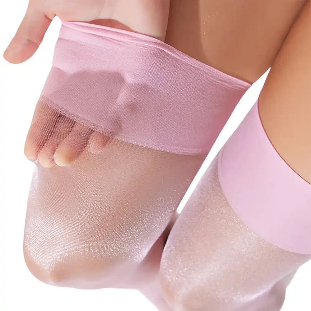 Chaussettes roses scintillantes en nylon pour sissification et féminisation, douces et élégantes sur Sissyshop