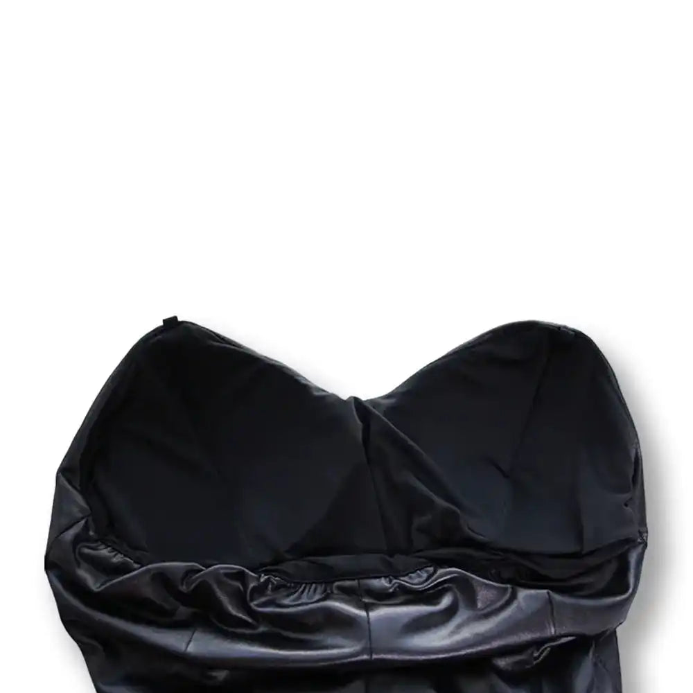 Corset noir en satin lisse pour sissification et féminisation, idéal pour la soumission sexuelle sur Sissyshop