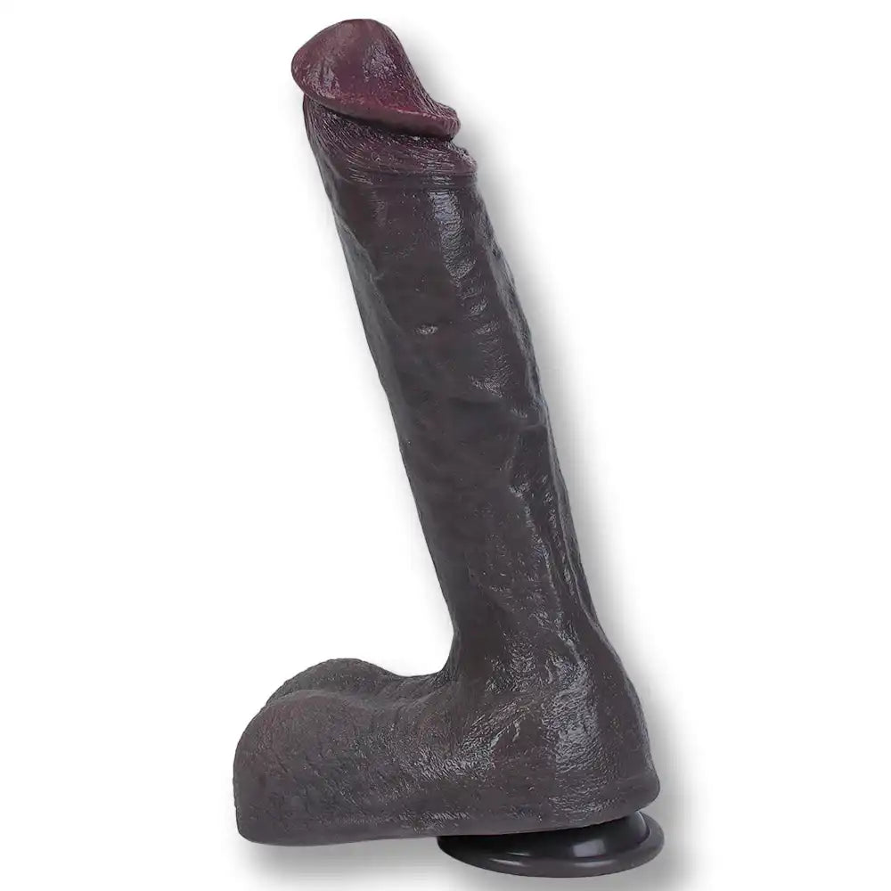 Gode réaliste en silicone noir avec ventouse pour sissification et plaisir anal, idéal pour la soumission sexuelle sur Sissyshop