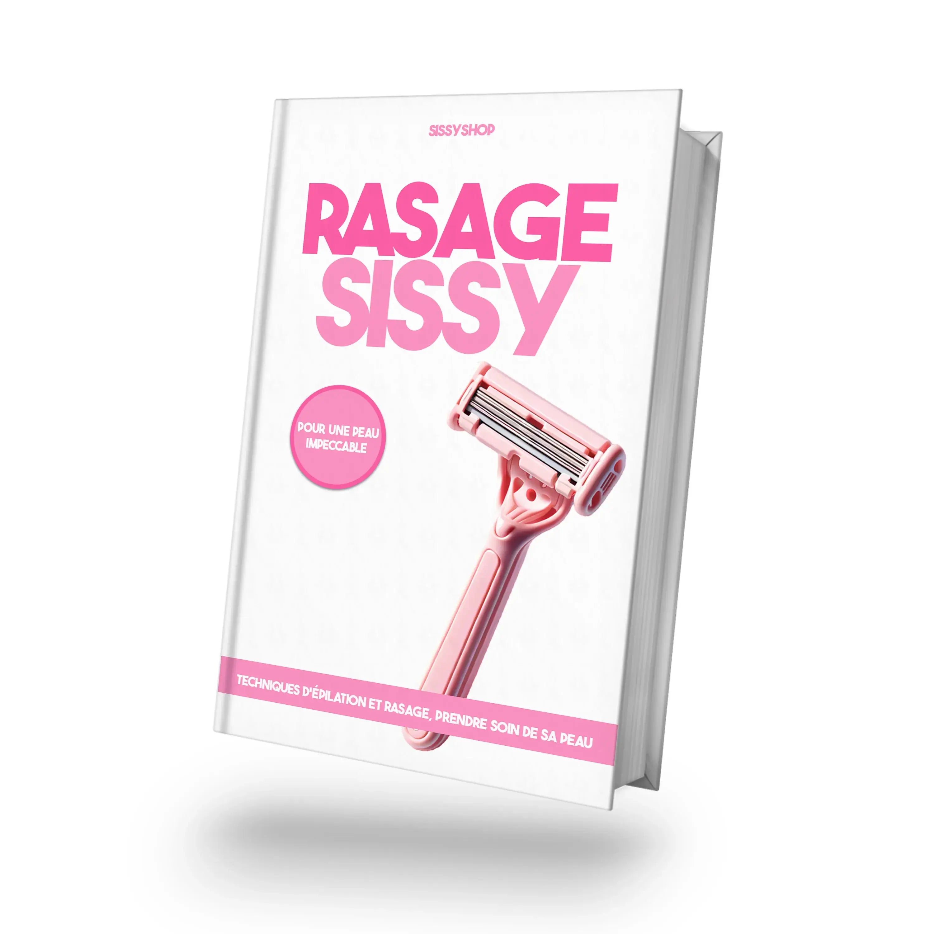mockup de l'ebook "rasage sissy", on y voit l'ebook proposé sur le sissyshop