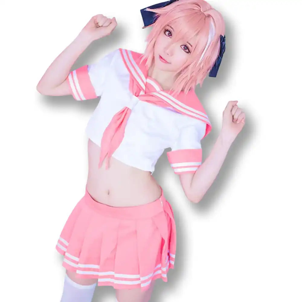 Tenue de sissification rose et blanche en coton, idéale pour la féminisation et le crossdressing, sur Sissyshop