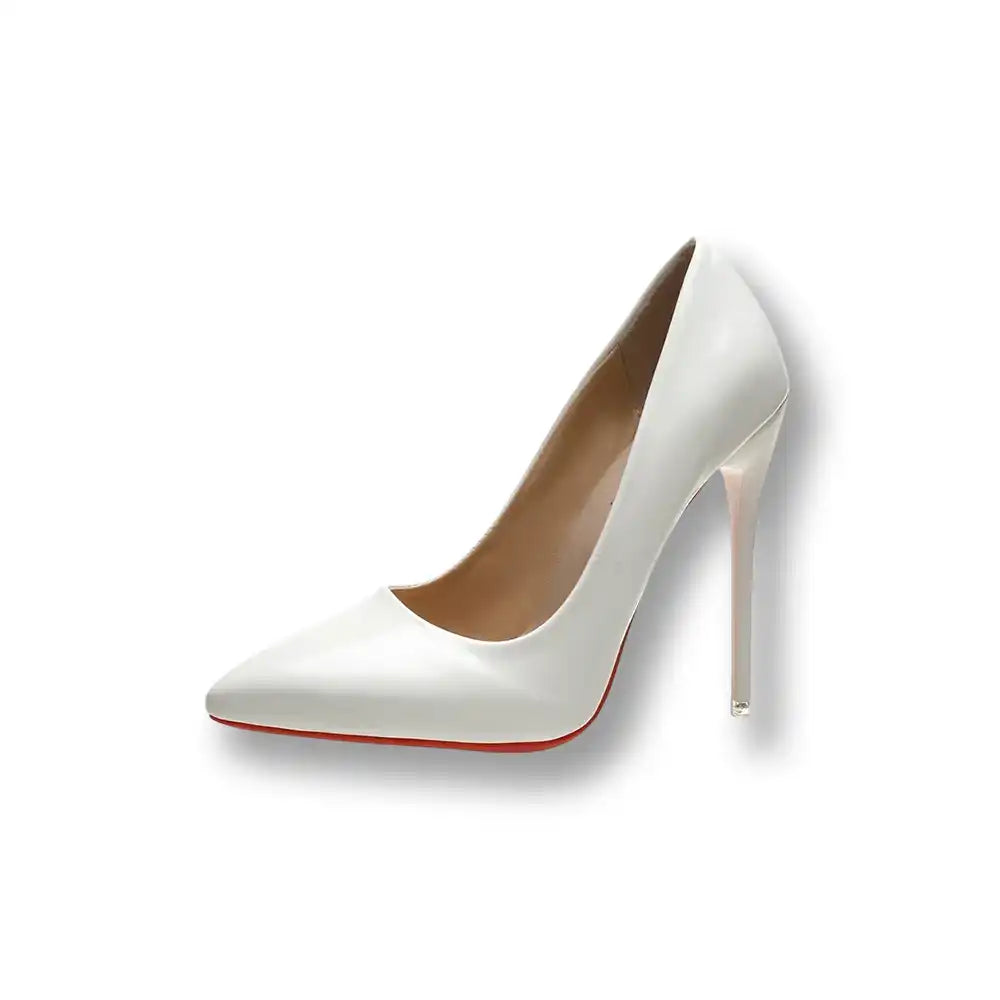 Escarpin blanc à talon aiguille pour la féminisation et le crossdressing, idéal pour la sissification sur Sissyshop
