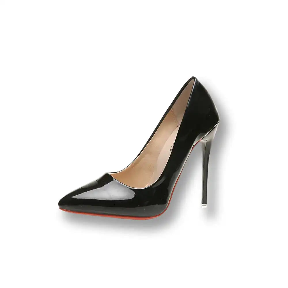 Escarpin noir verni à talon aiguille pour la féminisation et le crossdressing, idéal pour la sissification sur Sissyshop