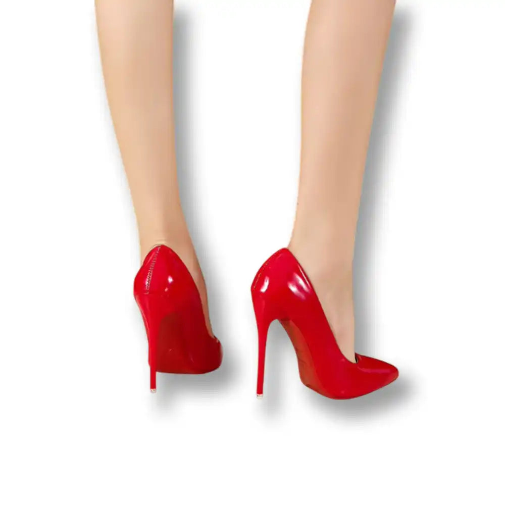 Escarpins rouges en cuir verni pour la sissification et le crossdressing, idéaux pour la féminisation sur Sissyshop