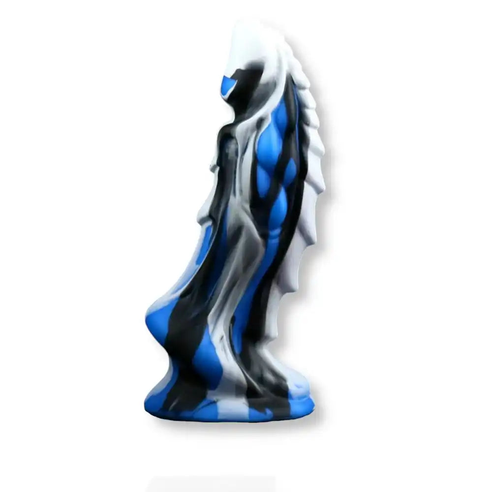 Visuel de côté du gode dragon nuit glacée bleu et noir de la boutique sissyshop