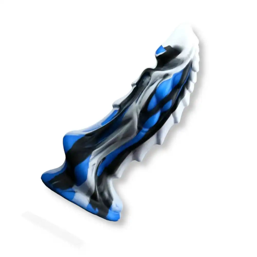 Visuel de côté du gode dragon nuit glacée bleu et noir de la boutique sissyshop