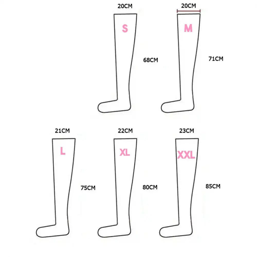 Guide des tailles pour bas de sissification en nylon, disponibles en S à XXL, pour une féminisation parfaite sur Sissyshop