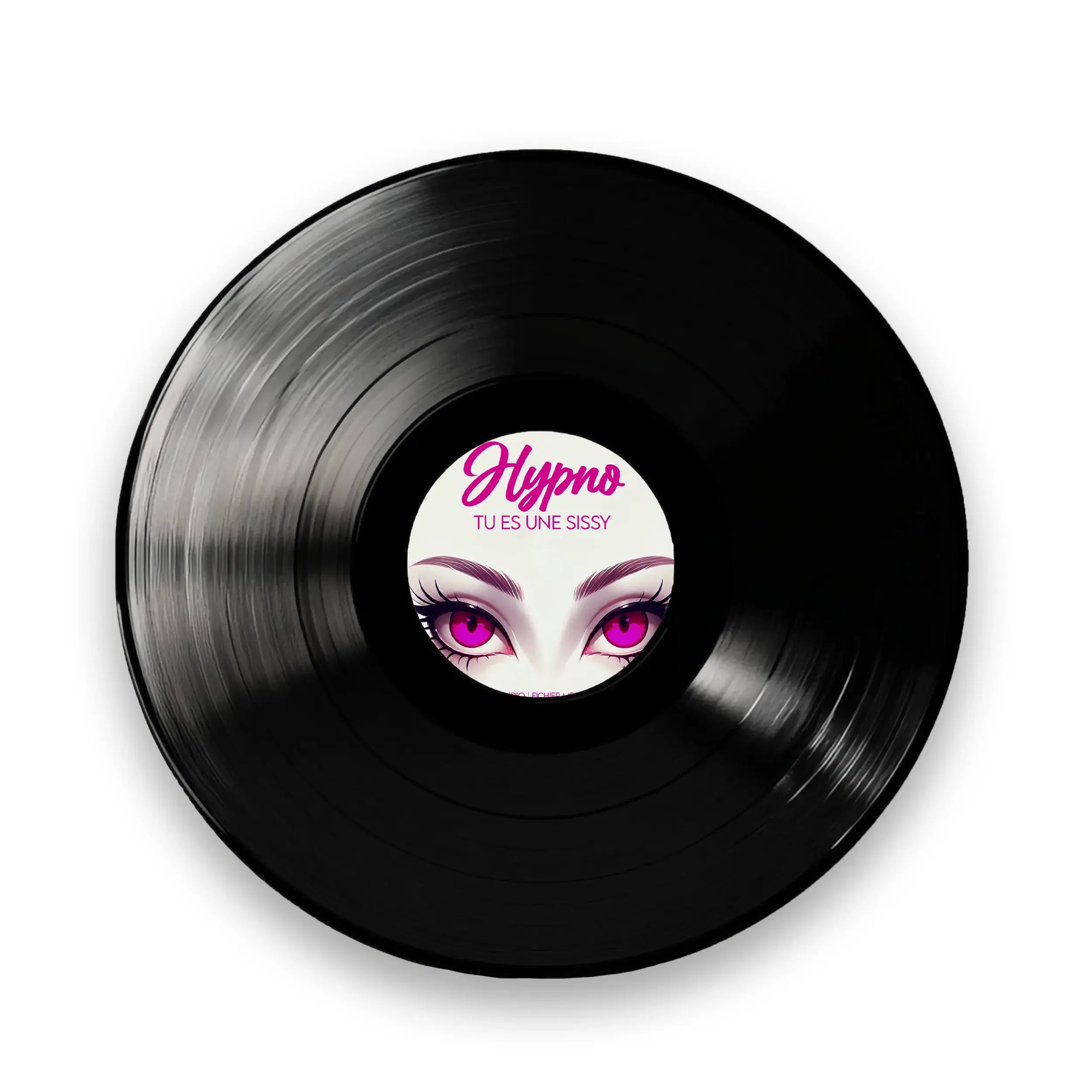 visuel en disque de notre sissyhypno du sissyshop, on y voit aussi l'image de couverture du disque