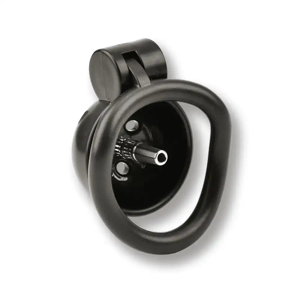 Cage de chasteté noire en silicone pour sissification et soumission sexuelle, design ergonomique et discret sur Sissyshop