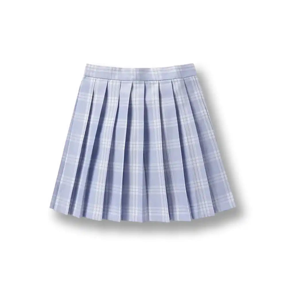 Jupe plissée bleu clair à carreaux pour sissification et féminisation, idéale pour le crossdressing sur Sissyshop