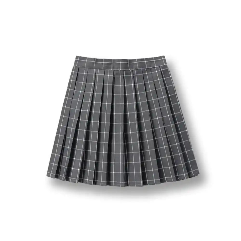 Jupe plissée grise à carreaux blancs pour la féminisation et le crossdressing, idéale pour la sissification sur Sissyshop