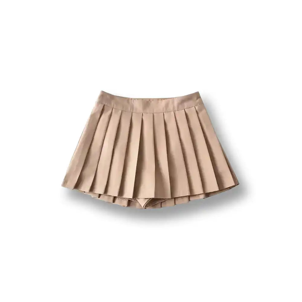 Jupe plissée beige pour sissification et féminisation, idéale pour le crossdressing et le fétichisme sur Sissyshop
