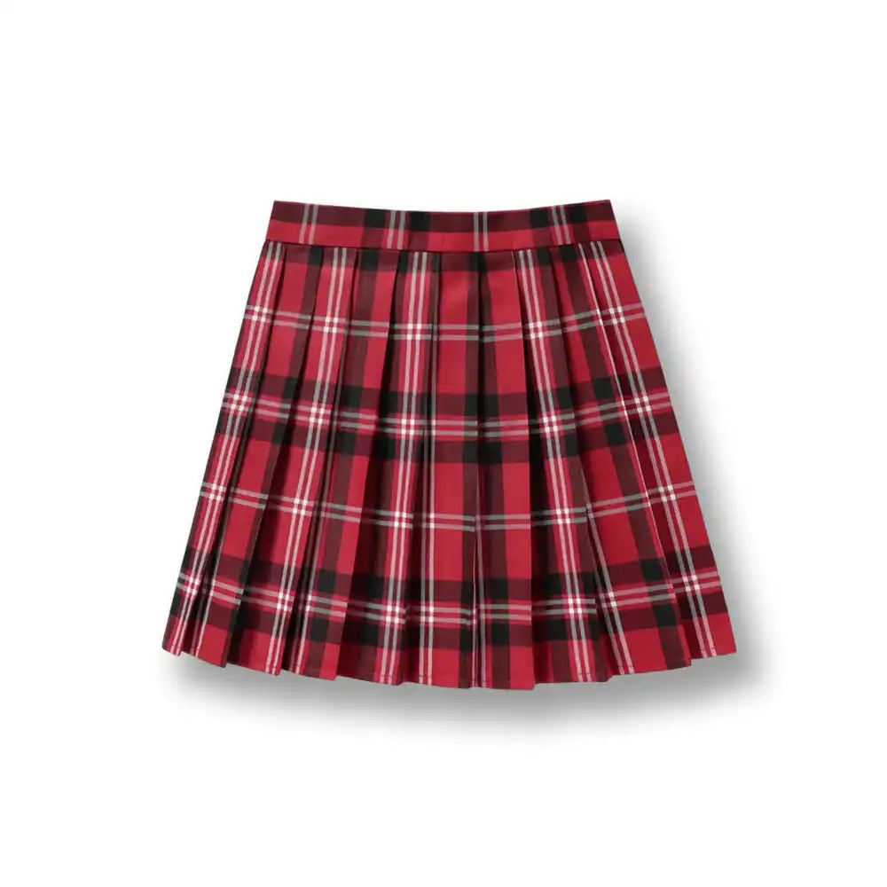 Jupe plissée rouge à carreaux pour sissification et crossdressing, idéale pour la féminisation, sur Sissyshop