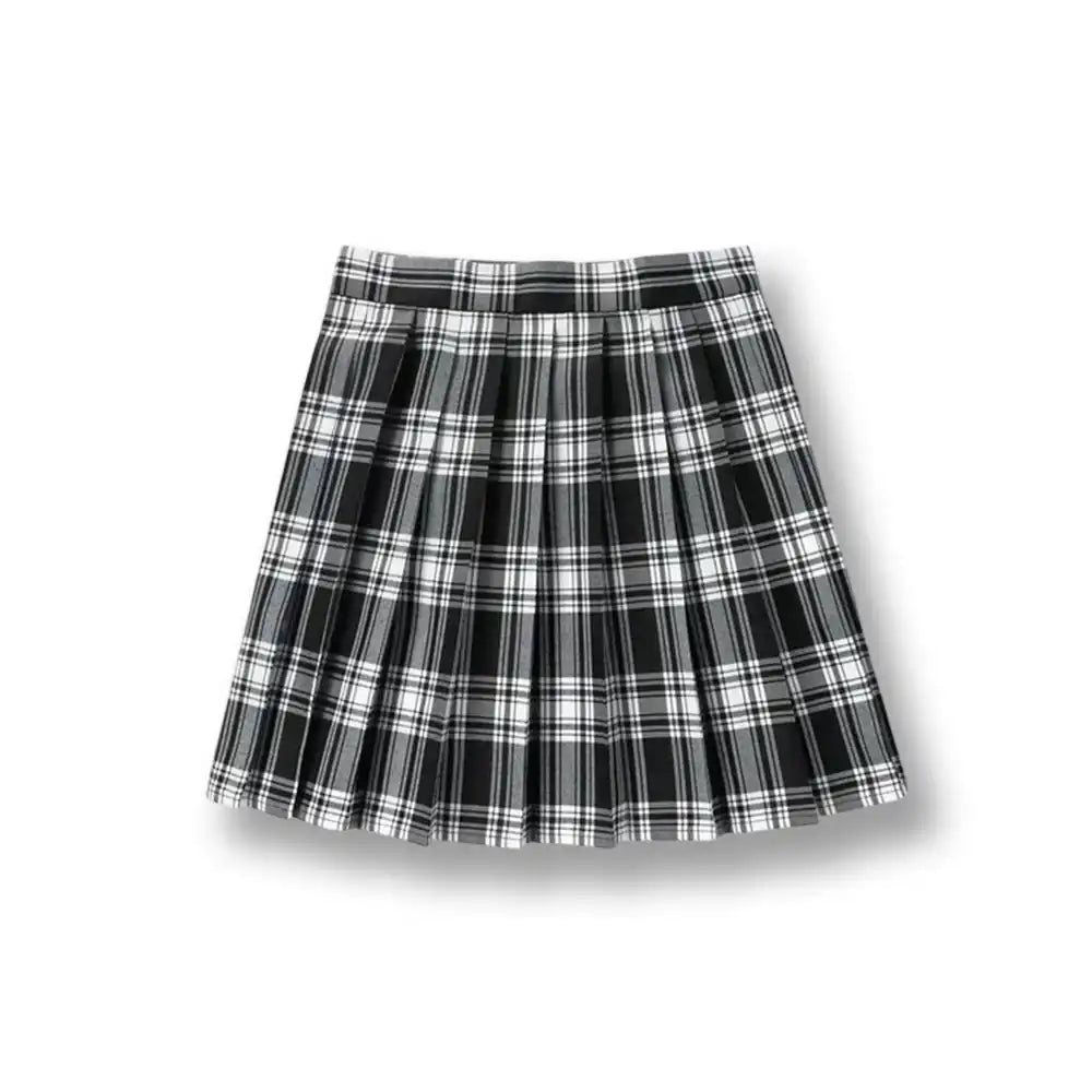 Jupe plissée à carreaux noir et blanc pour sissification et crossdressing, idéale pour la féminisation sur Sissyshop