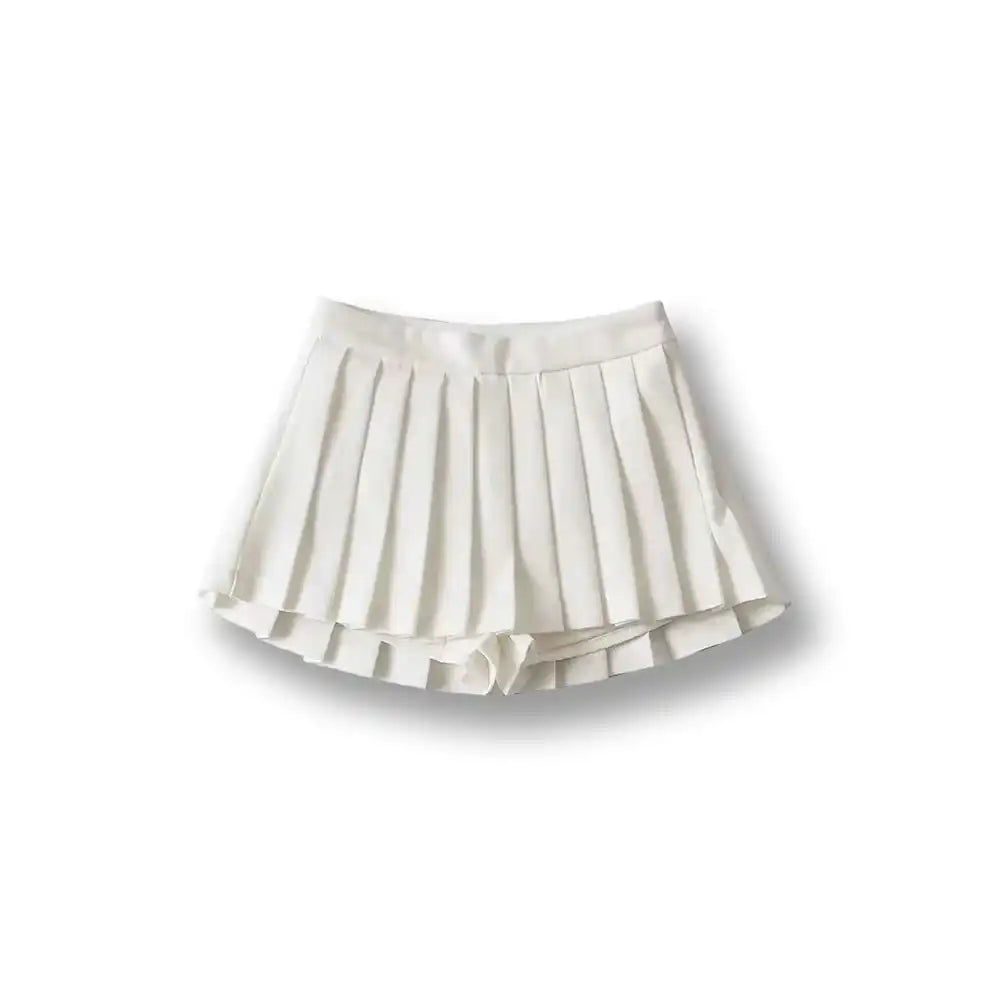 Jupe plissée blanche en coton pour sissification et féminisation, idéale pour le crossdressing sur Sissyshop