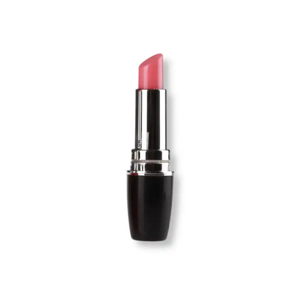 Mini vibromasseur déguisé en rouge à lèvres avec boîtier noir, accessoire discret pour adultes sur Le Sissyshop.